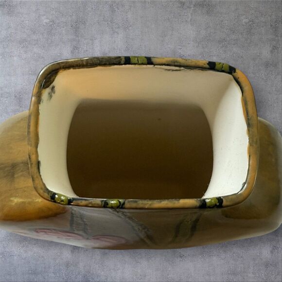 Handmade Studio Pottery Vase Red Poppy Flowers Signed JG 13 Mid-Century Style - Picture 6 of 11